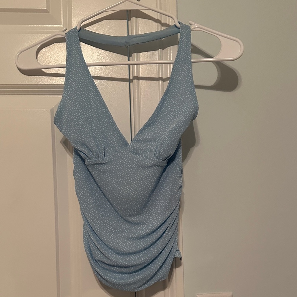 Zara Light Blue V-Neck Bodysuit